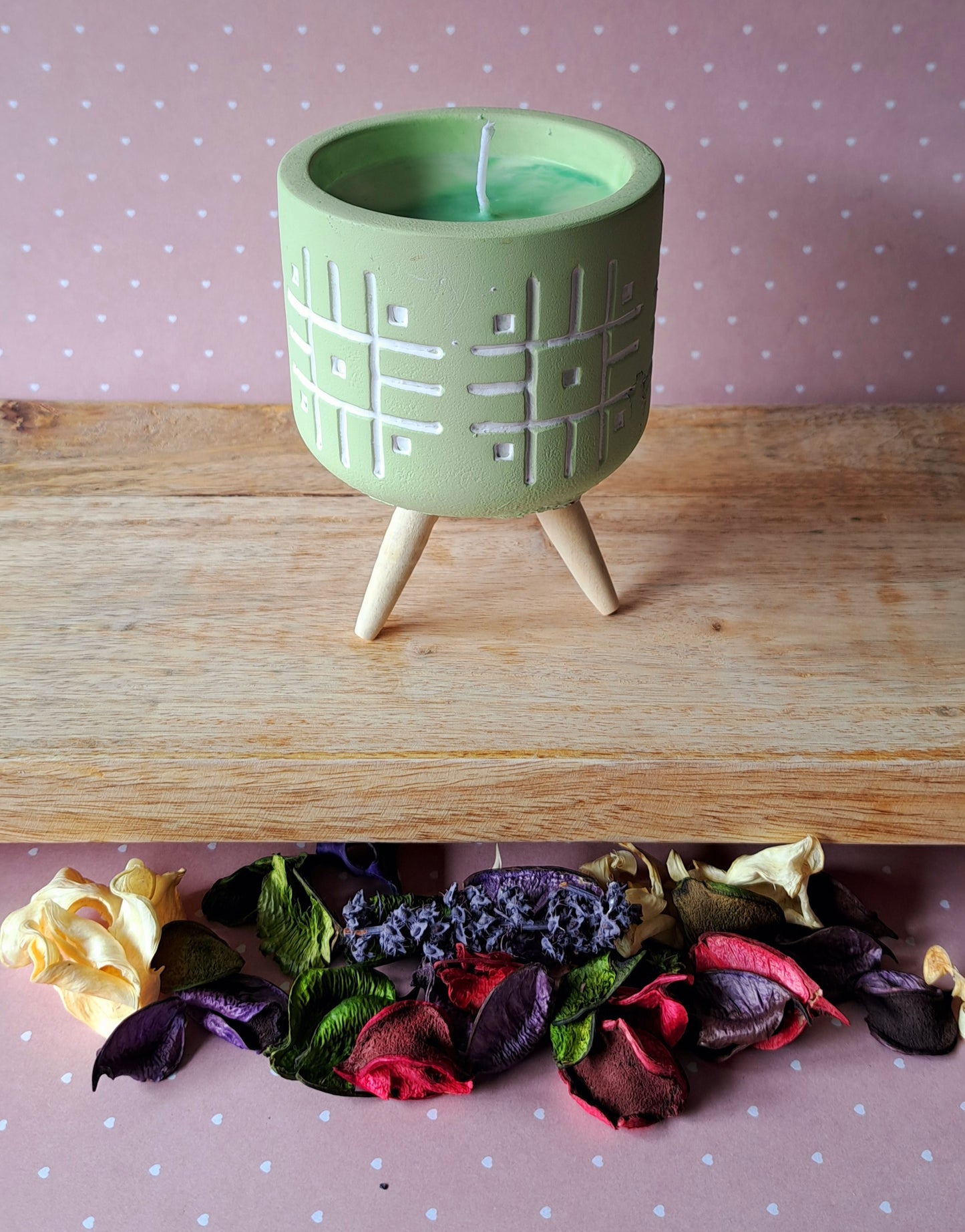 Kaars op pootjes Groen